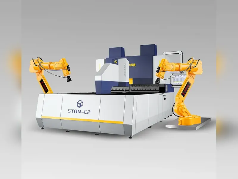 Front view of a robot-assisted STON C2 panel bender